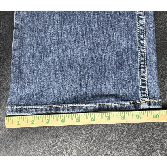 SHYANNE 31W 32.5L Flare Jeans‎ Embroidered Floral Stretch Boho Western Bootcut - Picture 9 of 11